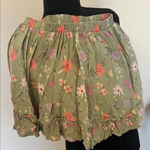 Jumping Beans Green Floral Skort